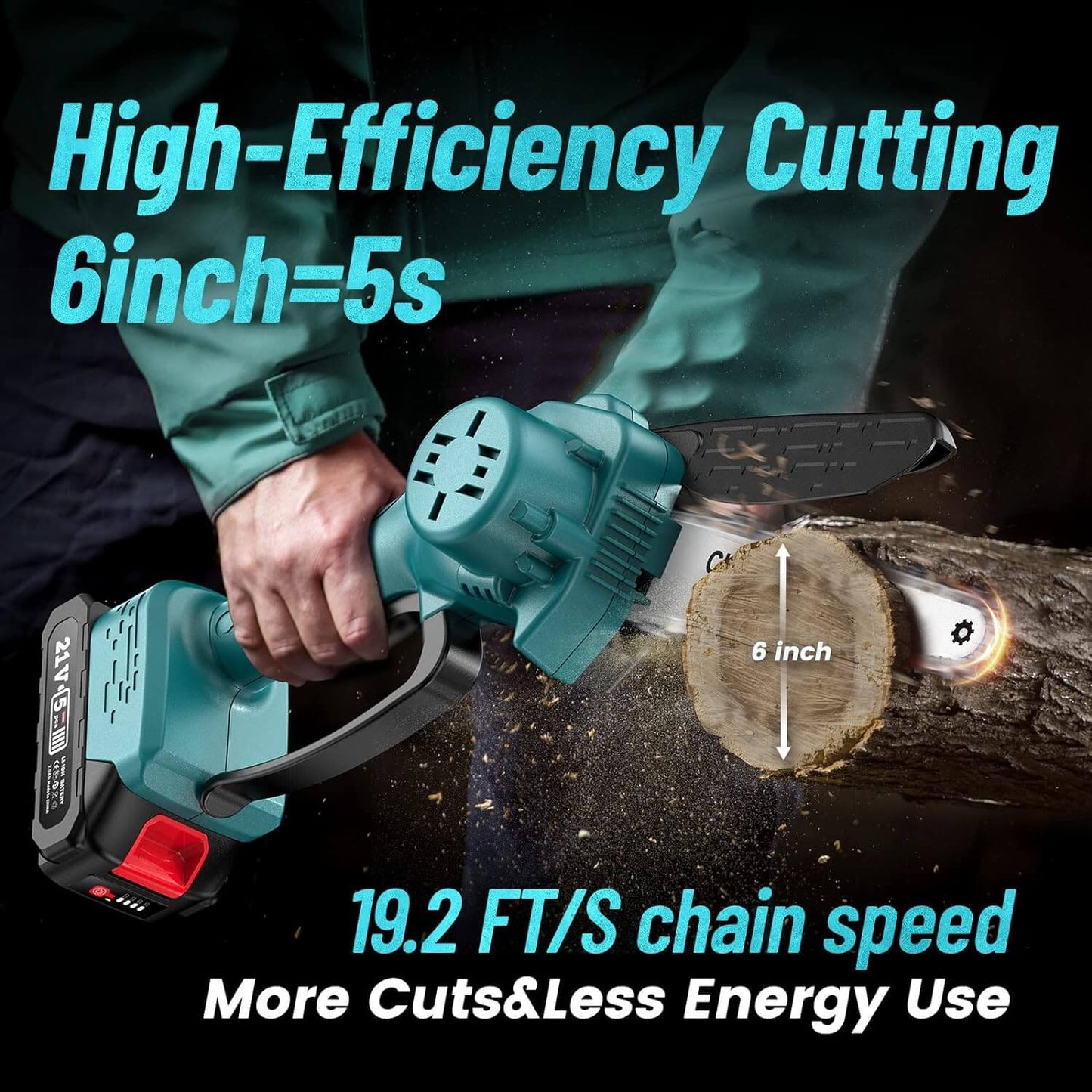 8-Inch 2-in-1 Cordless Chainsaw with Telescopic Pole