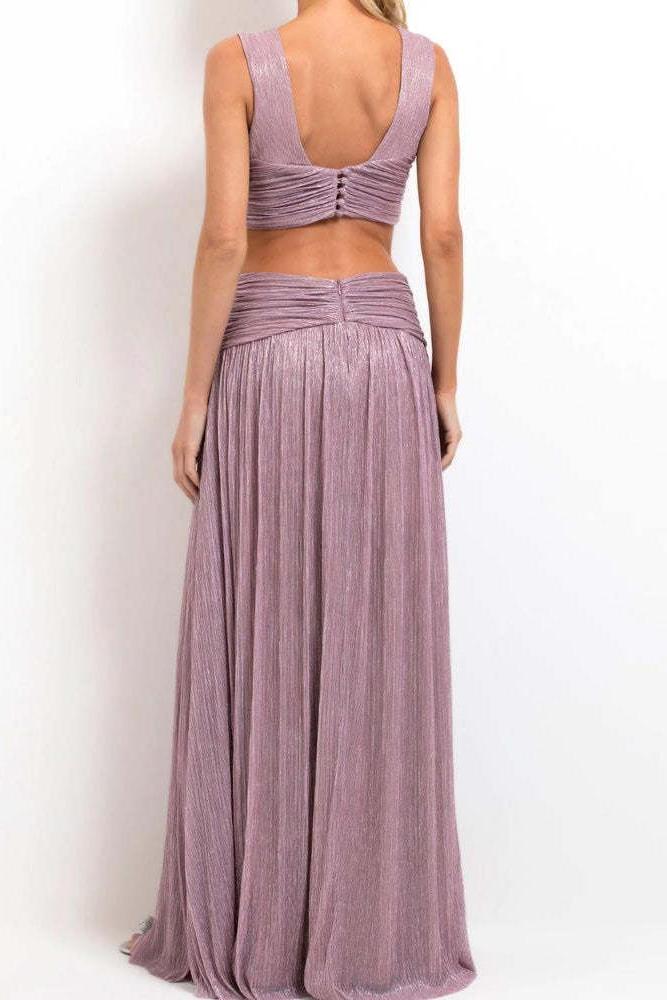 Lurex Plunge Maxi Dress