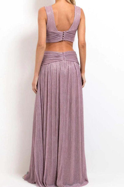 Lurex Plunge Maxi Dress