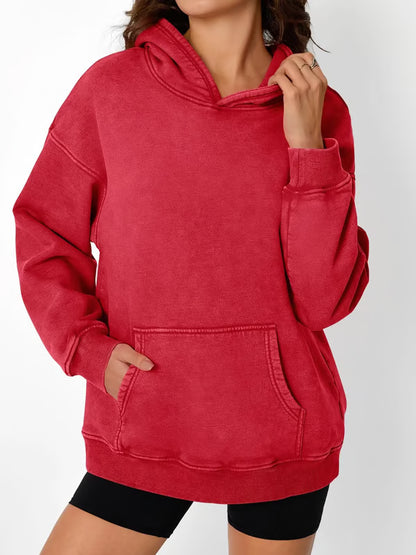 Unisex Casual Oversized Acid Wash Tops Hoodie Pullover