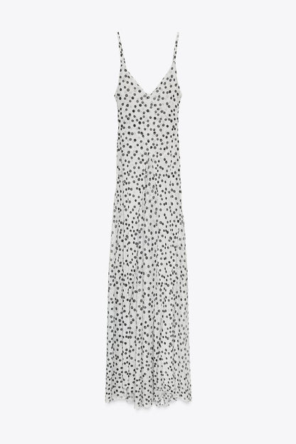 Glenn V-Neck Polka Dot Maxi Dress