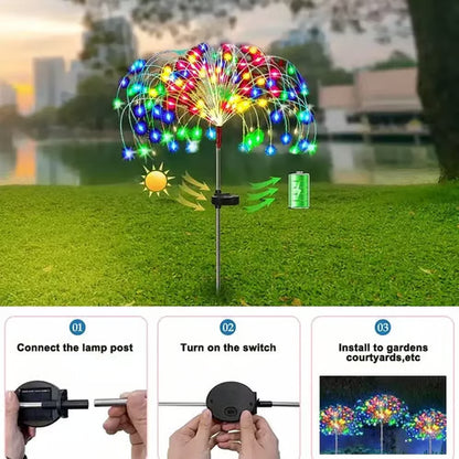 Waterproof Solar Garden Fireworks Lamp