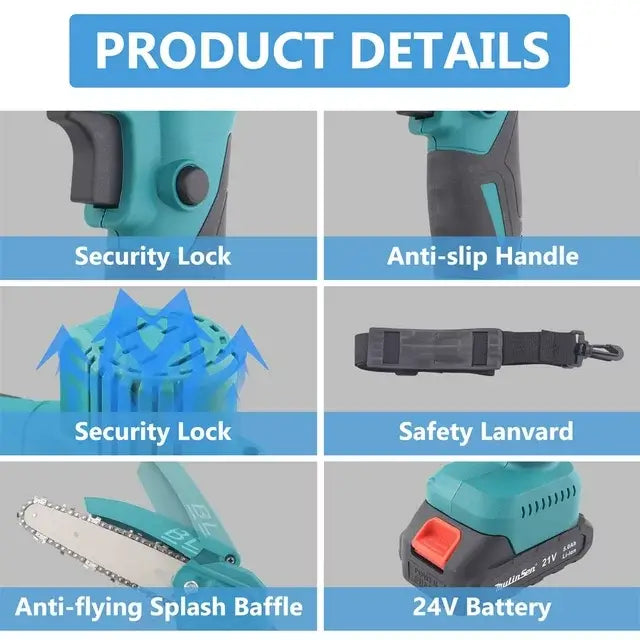 8-Inch 2-in-1 Cordless Chainsaw with Telescopic Pole