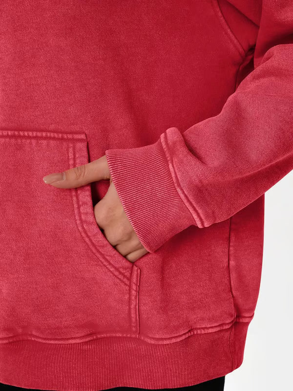 Unisex Casual Oversized Acid Wash Tops Hoodie Pullover