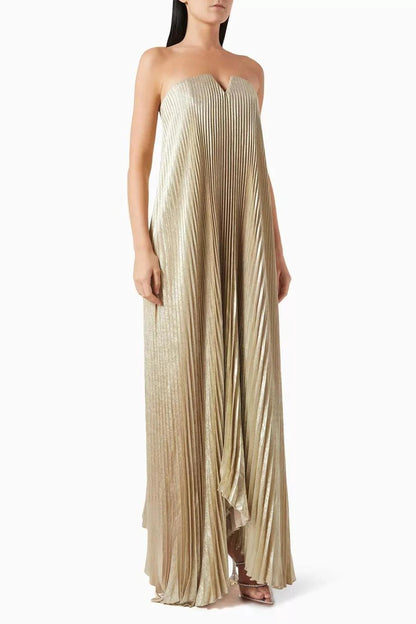 Orange Flower Sweetheart Maxi Dress