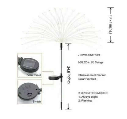 Waterproof Solar Garden Fireworks Lamp