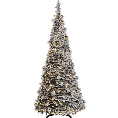 Foldable Christmas Tree — 180 cm Christmas Tree with LED Lights — Decorated Christmas Tree for Home Decoration