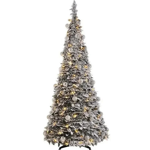 Foldable Christmas Tree — 180 cm Christmas Tree with LED Lights — Decorated Christmas Tree for Home Decoration