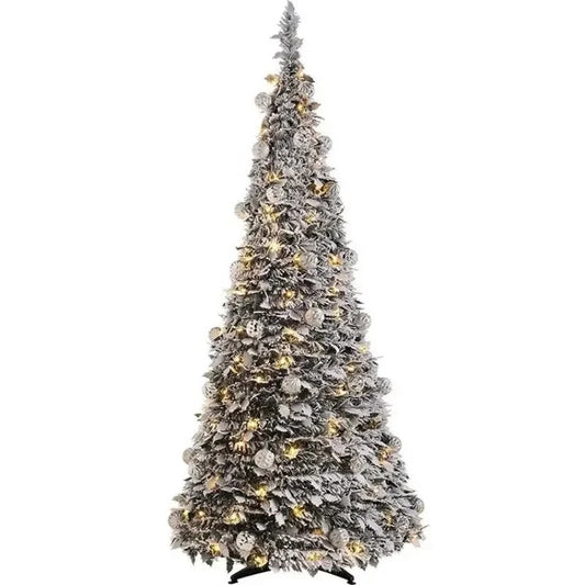 Foldable Christmas Tree — 180 cm Christmas Tree with LED Lights — Decorated Christmas Tree for Home Decoration
