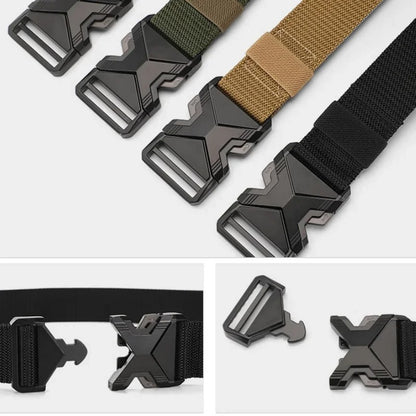 The New Men's 125cm Buckle Belt Nylon Braided Lightweight Breathable Daily Commuter Men's Belt