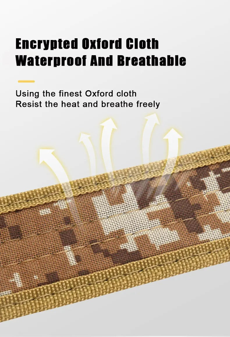 New Style Men's Quick-Release Tactical Belt - Outdoor Camouflage Nylon Wide Waist Belt for Mountaineering, Hiking, Work, Fishing