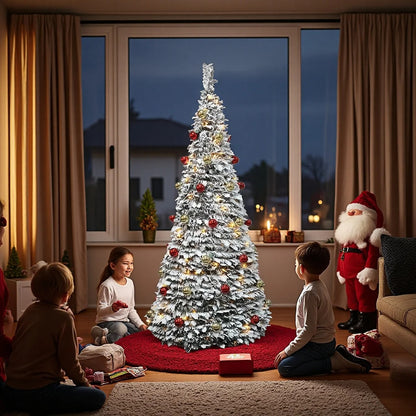 Foldable Christmas Tree — 180 cm Christmas Tree with LED Lights — Decorated Christmas Tree for Home Decoration