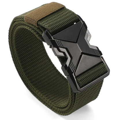 The New Men's 125cm Buckle Belt Nylon Braided Lightweight Breathable Daily Commuter Men's Belt