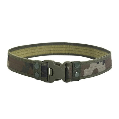 New Style Men's Quick-Release Tactical Belt - Outdoor Camouflage Nylon Wide Waist Belt for Mountaineering, Hiking, Work, Fishing