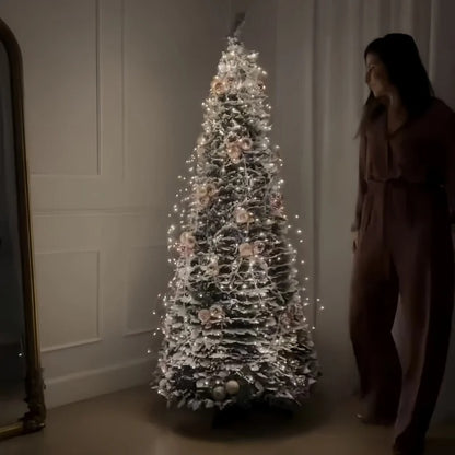 Foldable Christmas Tree — 180 cm Christmas Tree with LED Lights — Decorated Christmas Tree for Home Decoration